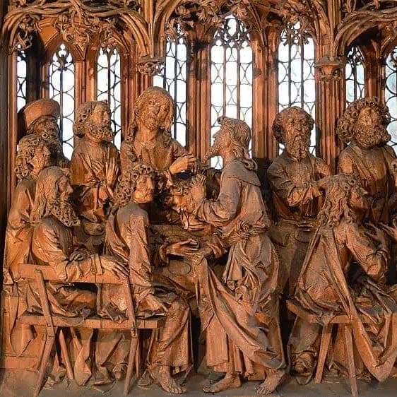 Intricate Wood Carving Stockcake