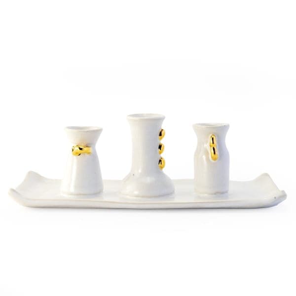 Bud Vase Trio with Gold Lustre - 1